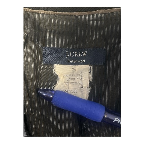 J. Crew Italian Wool Two Button Black Blazer Size 2 SE1 - Picture 4 of 4